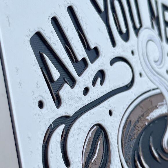 Coffee Wall Art, Coffee Lover, Coffee Station Decor, 3D Printed Wall Art - Picture 4 of 10